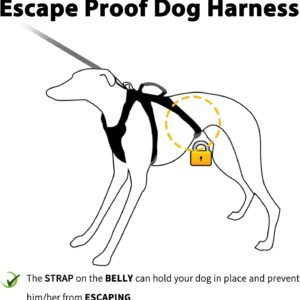 Escape Proof Dog Harness, Escape Artist Harness, Fully Reflective Harness with Padded Handle, Breathable,Durable, Adjustable Vest for Medium Dogs Walking, Training, and Running Gear (Pink,M)