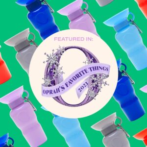 Springer Dog Water Bottle | Portable Travel Water Bottle Dispenser for Dogs | Dog Gift Seen on Oprah’s Favorite Things, Shark Tank | Leak-Proof Bottles Fill Bowl with Water | BPA-Free 15oz Sky Blue