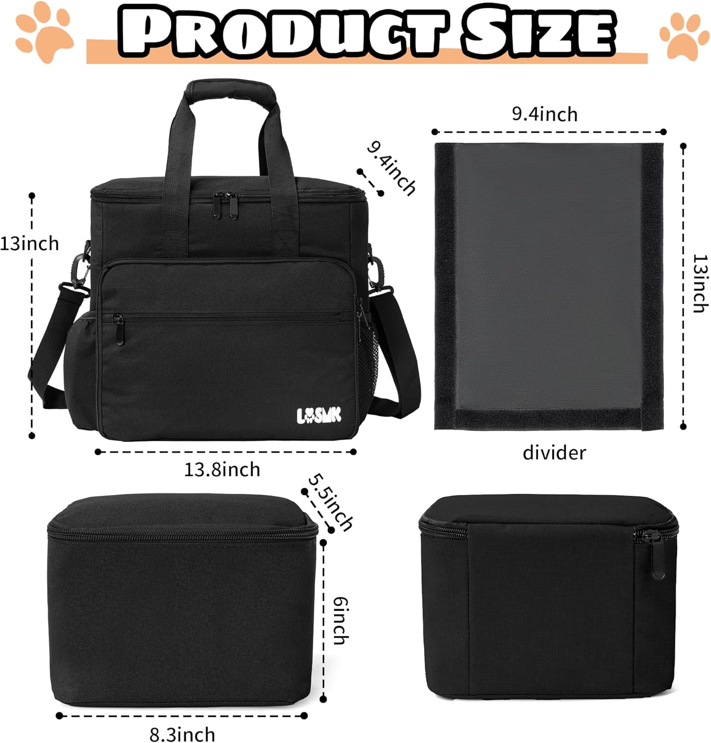 Dog Travel Bag, Airline Approved Tote Organizer, Travel Dog Backpack with Multi-Function Pockets for Dog Stuff & Pet Supplies Travel Essentials,Black with Bowl(BLUE&GREEN) - Image 2