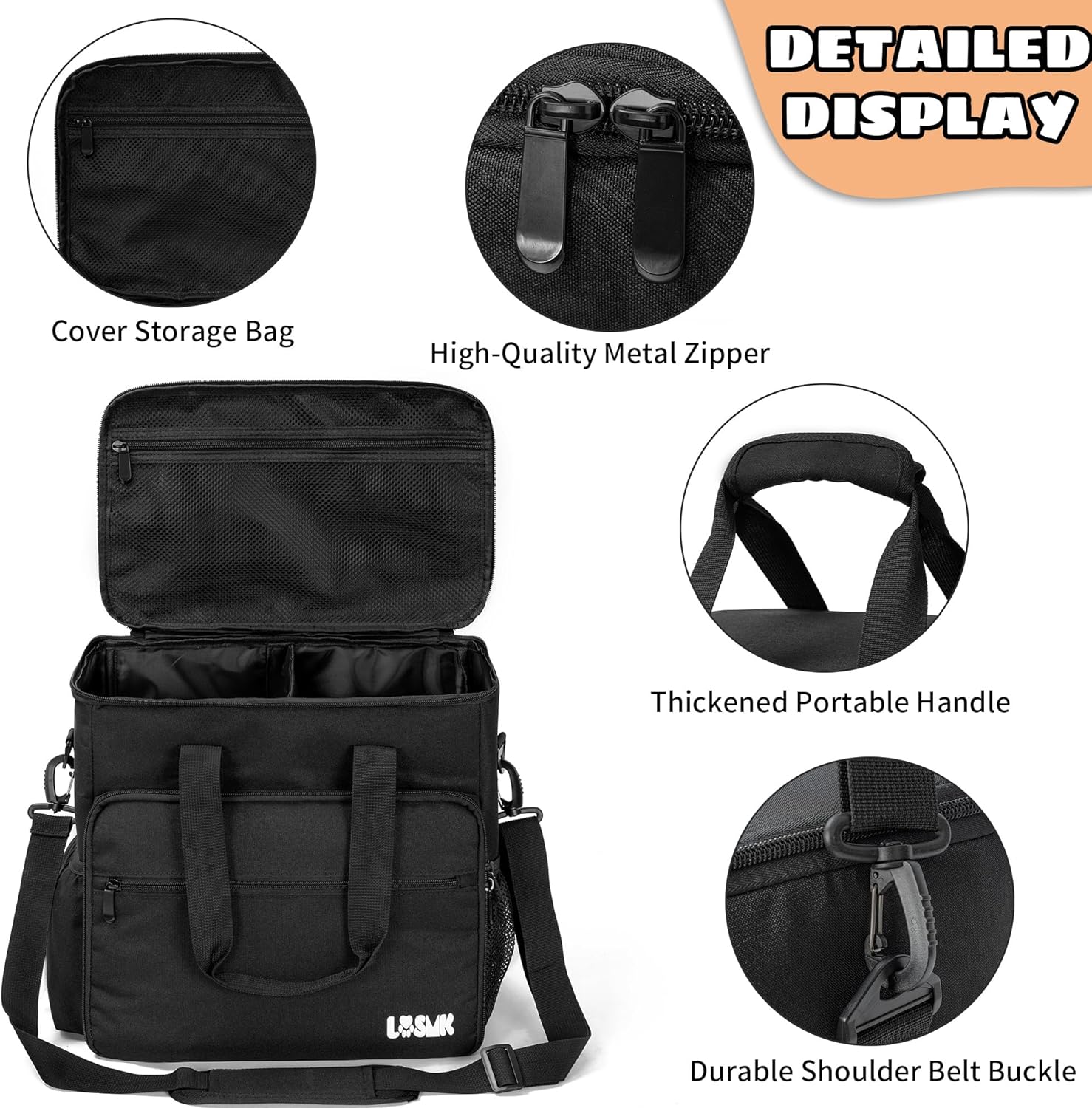 Dog Travel Bag, Airline Approved Tote Organizer, Travel Dog Backpack with Multi-Function Pockets for Dog Stuff & Pet Supplies Travel Essentials,Black with Bowl(BLUE&GREEN) - Image 3