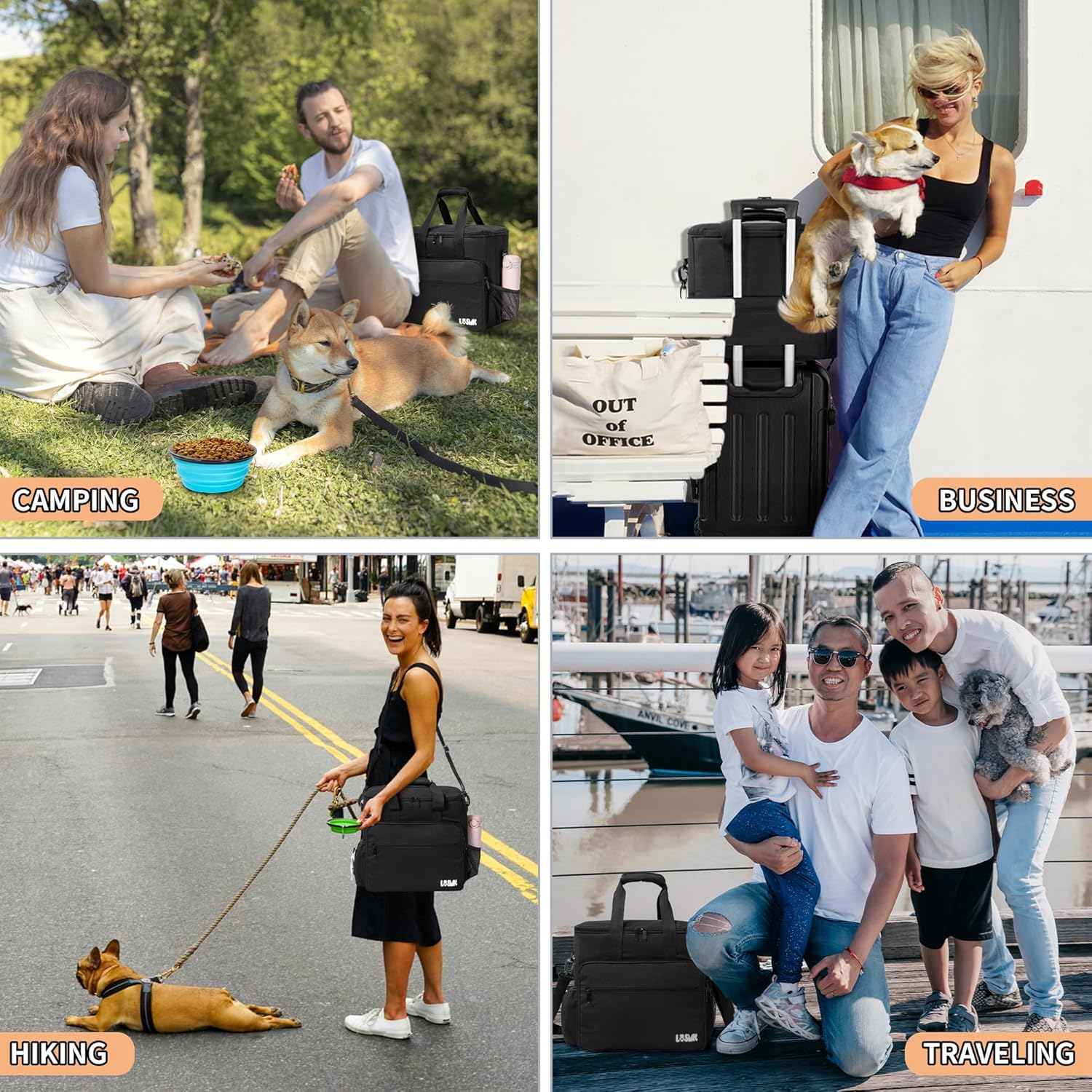 Dog Travel Bag, Airline Approved Tote Organizer, Travel Dog Backpack with Multi-Function Pockets for Dog Stuff & Pet Supplies Travel Essentials,Black with Bowl(BLUE&GREEN) - Image 6