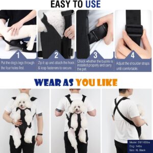 Pawaboo Pet Carrier Backpack, Adjustable Pet Front Cat Dog Carrier Backpack Travel Bag, Legs Out, Easy-Fit for Traveling Hiking Camping for Small Medium Dogs Cats Puppies, Small, Black