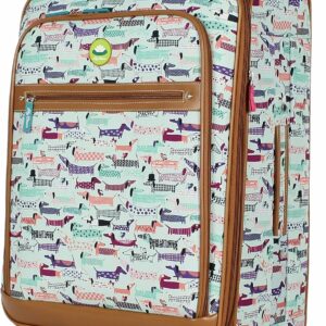 Lily Bloom Luggage 24" Expandable Design Pattern Suitcase With Spinner Wheels For Woman (24in, Totally Paw Some)