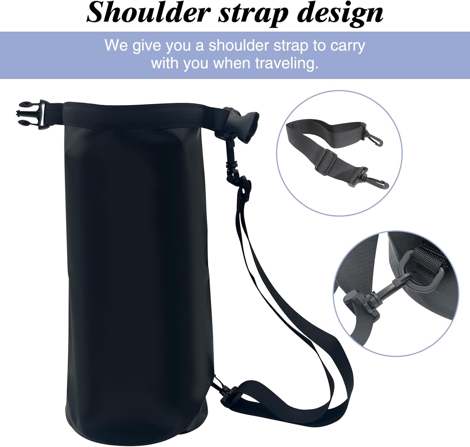 Large Pet Travel Bag - 15L Waterproof Portable Food Storage with Shoulder Strap for Camping Hiking - Black - Image 5