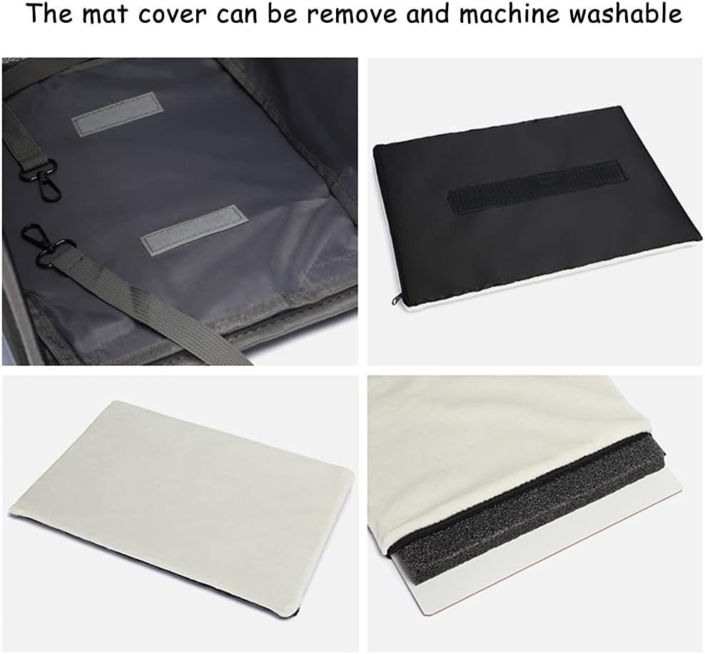 Wheeled Pet Carrier Backpack Pet Stroller, Travel Carrier, Car Seat for Small Dogs Cats Puppies, Comfort Cat Backpack Removable Rolling Wheels – Mesh Ventilation Windows (Large Blue) - Image 6