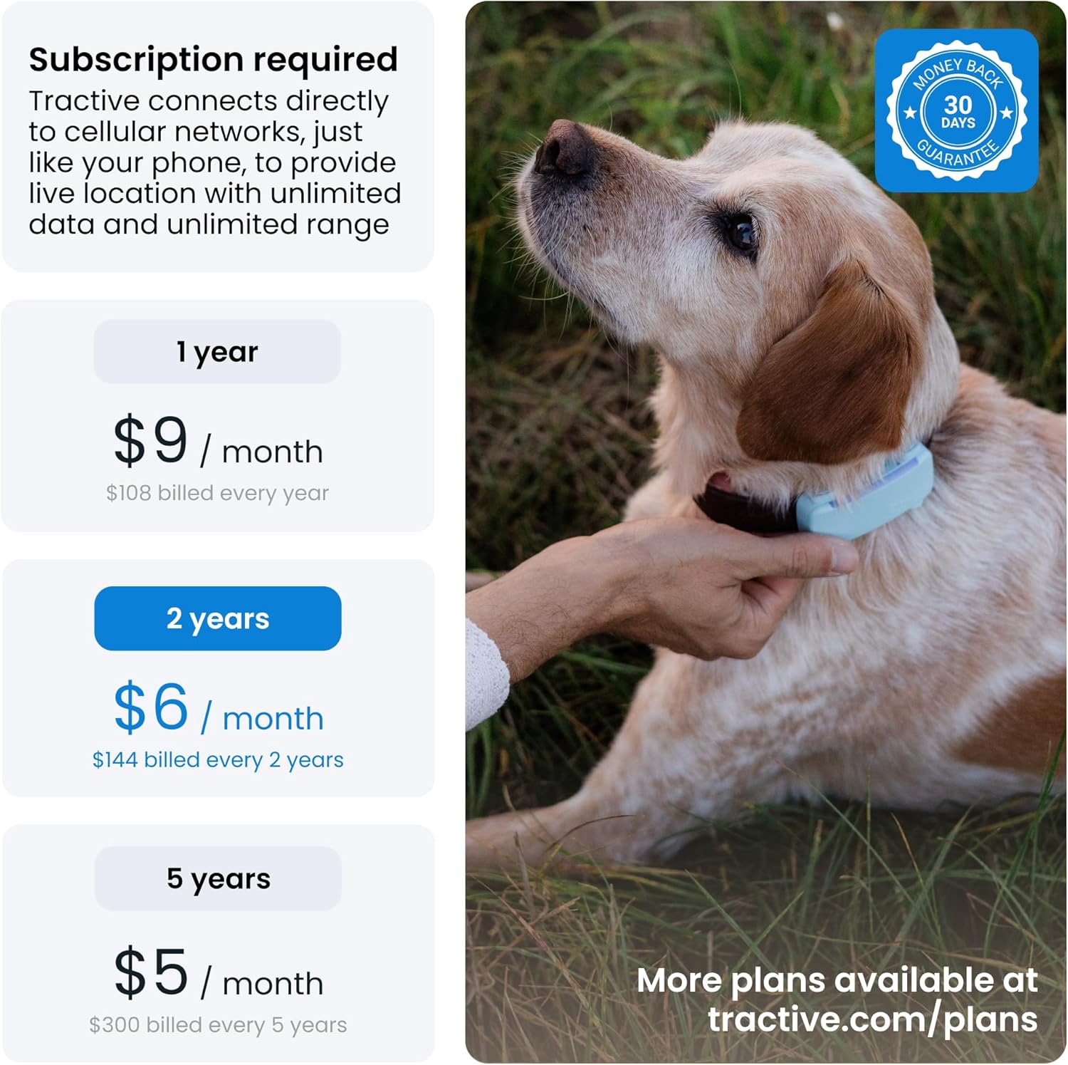 Tractive GPS Dog Tracker (2025 Release) Real-time Pet Location Tracker | Health & Wellness Alerts | Virtual Fence for Dogs | Bark Monitoring (Black w/Yellow Cover) - Image 6