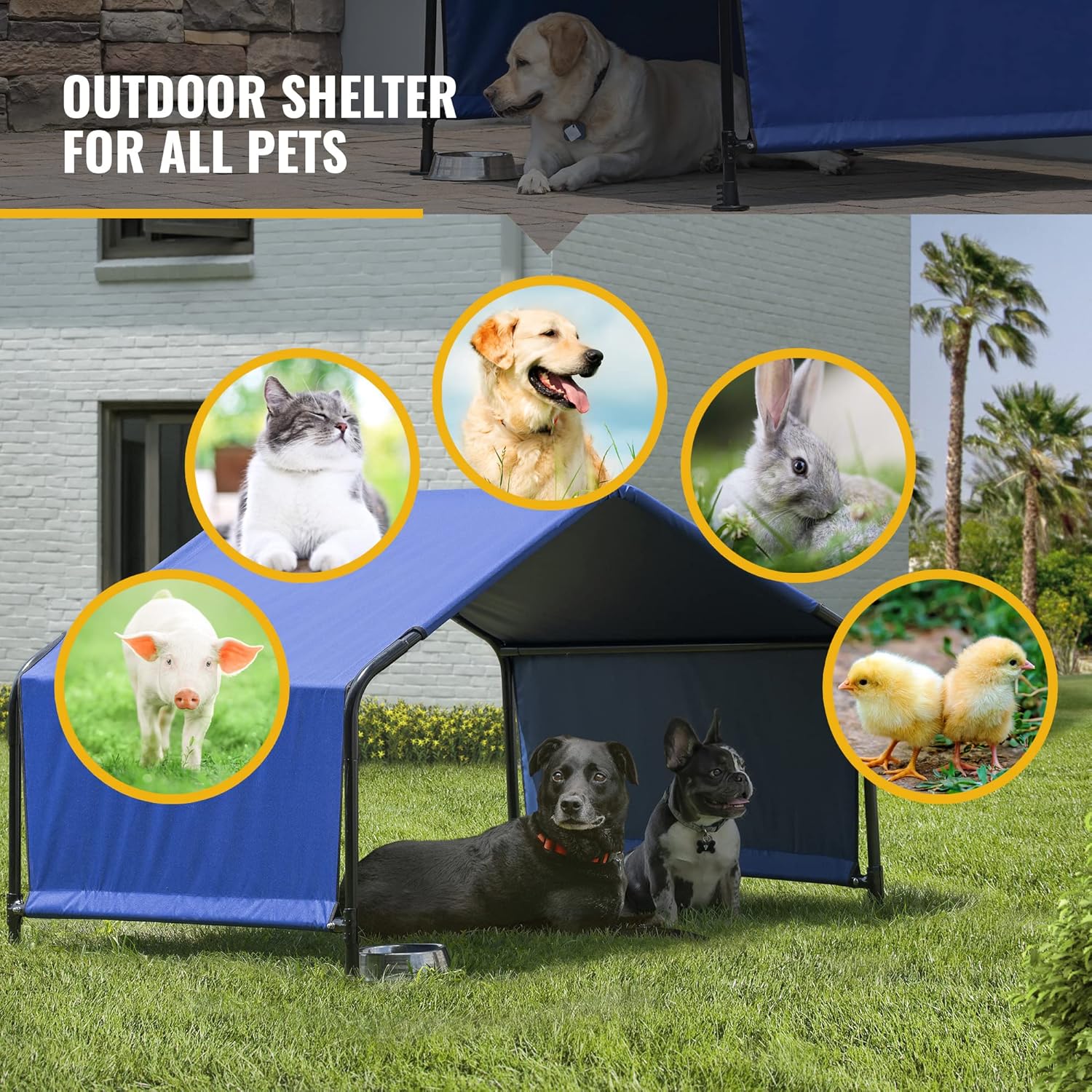 ShelterLogic 4' Outdoor Pet Shade, Versatile Pet Canopy Tent for Dogs, Cats, Small Animals and Livestock, Blue - Image 3