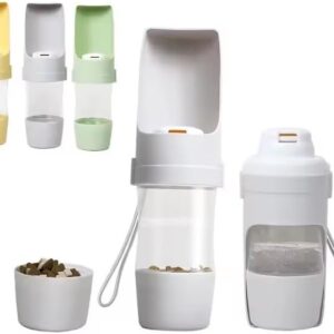 Dog Water Bottle Portable-Travel Water with Food Container, Leak Proof and Lightweight Water Bottle for Dogs,Dog Stuff Accessories Items,Lightweight & Convenient for Outdoor (Gray, Small)