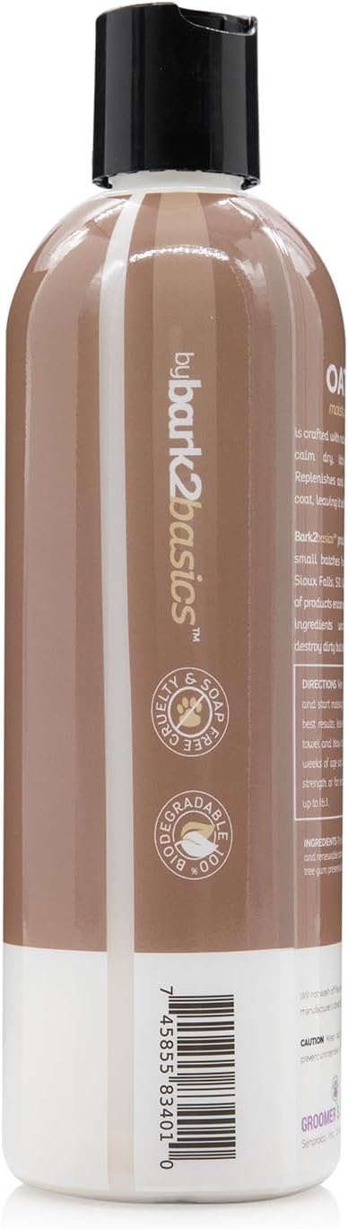 Bark2Basics Oatmeal Dog Shampoo, 16 oz - Natural Colloidal Oatmeal, Natural Ingredients, Calms Dry Itchy Irritated Skin, Moisturizes and Soothes the Skin and Coat, Professional Grade - Image 2