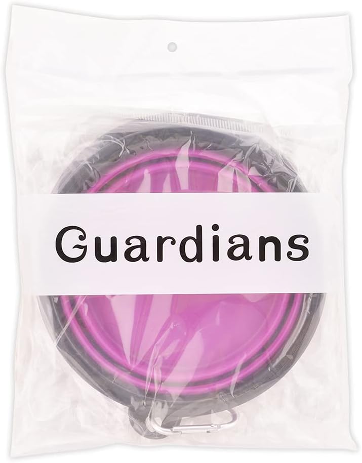 Large Collapsible Dog Bowls, 34oz Travel Water Food Bowls Portable Foldable Collapse Dishes with Carabiner Clip, 2 Pack (Purple+Red) - Image 5