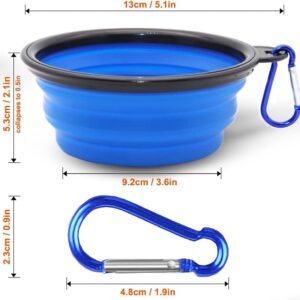 Collapsible Dog Bowl, 4 Pcs Collapsible Dog Water Bowls for Dogs Cats, Portable Pet Feeding Watering Dish for Walking Parking Traveling with Carabiners