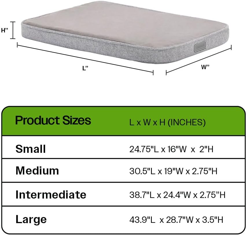 DIGGS Snooz Memory Foam Dog Bed - Ideally Sized Revol Dog Crate Pad - Premium Orthopedic Pet Bed for Crate or Home - Grey, Small - Image 6