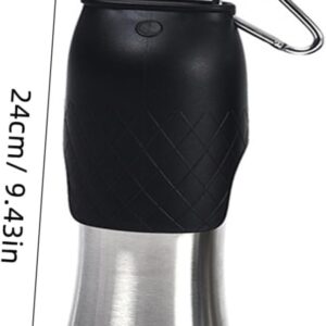 HEMOTON Metal Pet Water Bottle Leakproof Stainless Steel Dog Feeder for Travel Multifunctional Pet Waterer Convenient Outdoor Water Supply for Dogs and Puppies