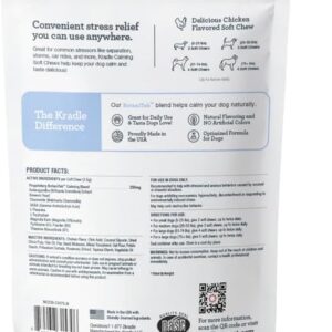 Kradle Calming Chews for Dogs – Chicken Flavor – L-Theanine GABA Ashwagandha – Occasional Anxiety Support – 75 Chews