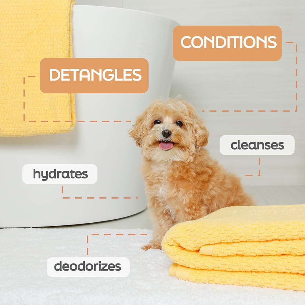 New! Hartz True Coat Curly or Wavy Coat Specific Dog Shampoo, Detangles & Conditions with Oat Milk, Coconut Oil & Shea Butter - Image 3