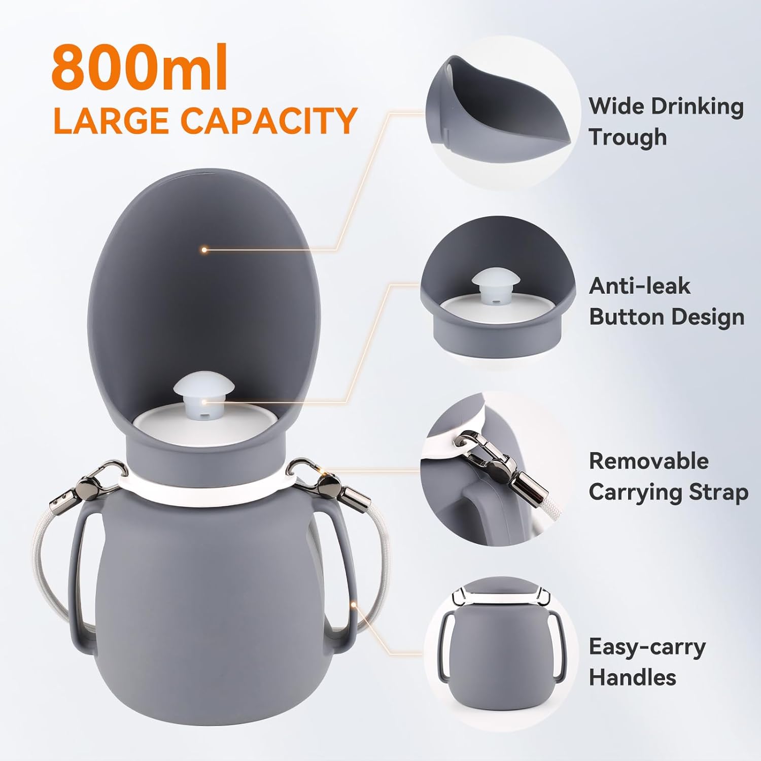 Dog Water Bottle 27 OZ Large Capacity Dog Water Dispenser Portable Pet Travel Water Bottle for Outdoor, Hiking, Travel - Image 2