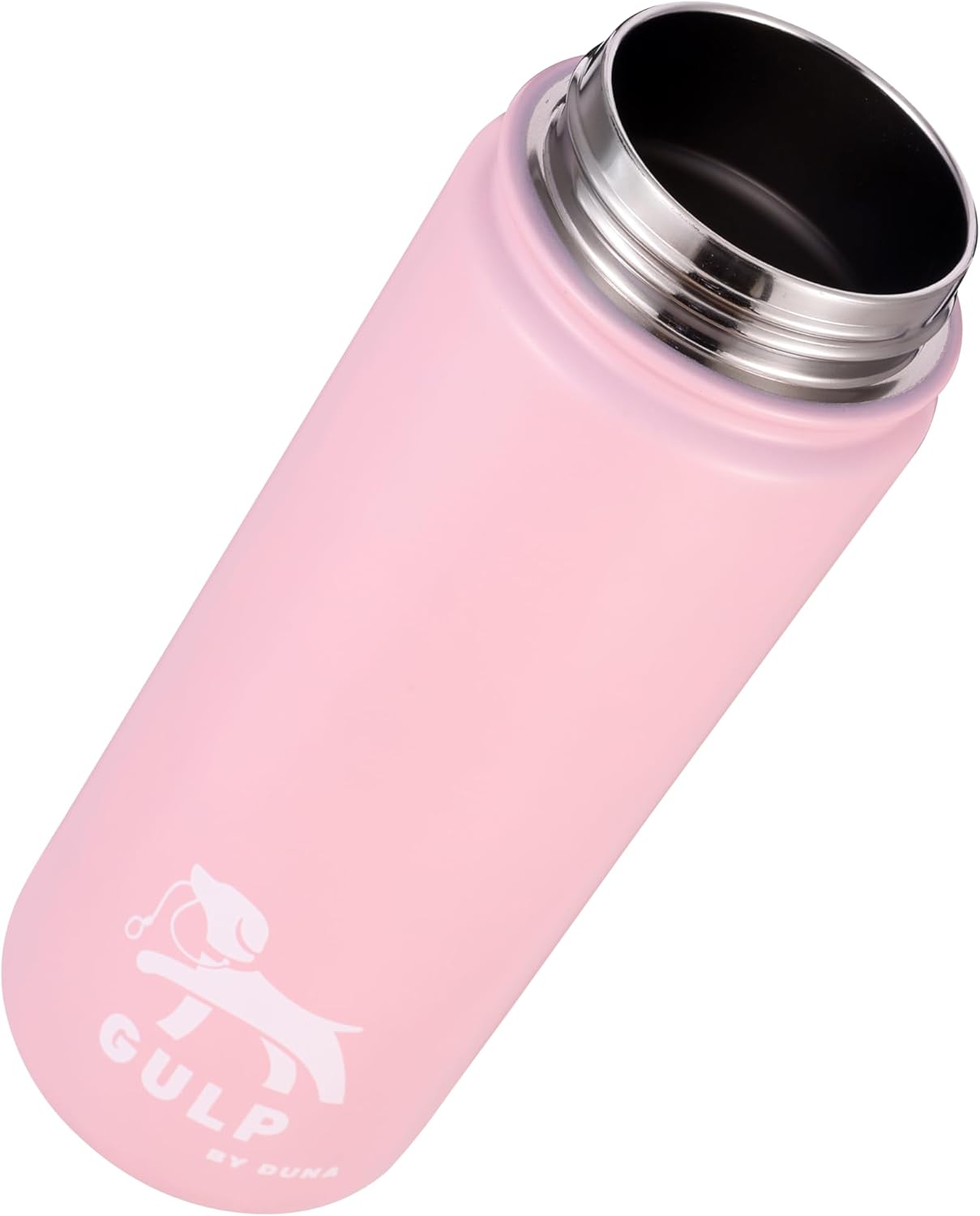 Gulp by Duna 18oz Insulated Stainless Steel | Travel Dog Water Bottle with Paw-Shaped Bowl, Leakproof | Portable with Carry Strap for Outdoor Walking, Hiking & Pet Hydration On-The-Go | Pink - Image 7