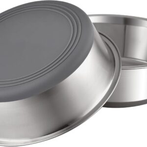 PEGYY11 Nonslip Stainless Steel Dog Bowls, 3.8 US Cup, 2 Count