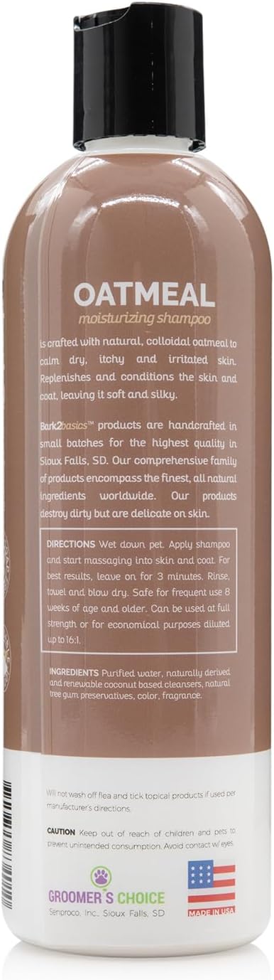 Bark2Basics Oatmeal Dog Shampoo, 16 oz - Natural Colloidal Oatmeal, Natural Ingredients, Calms Dry Itchy Irritated Skin, Moisturizes and Soothes the Skin and Coat, Professional Grade - Image 3