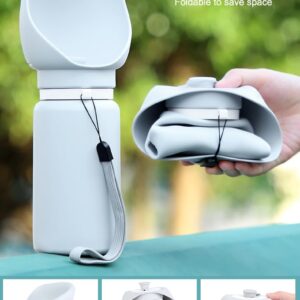 Portable Dog Water Bottle, 19 oz Capacity, Foldable Silicone Design, Leak-Proof Travel Bottle with Drinking Trough