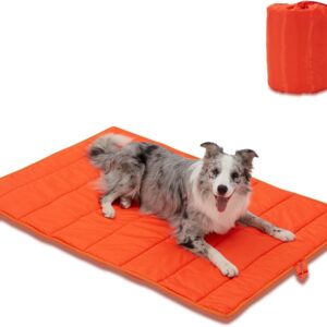 BDEUS 43x25In Large Size Outdoor Dog Bed, Waterproof & Portable Camping Travel Pet Mat, Easy to Clean, Washable Odor Resistant Pet Cooling Pad (Orange)