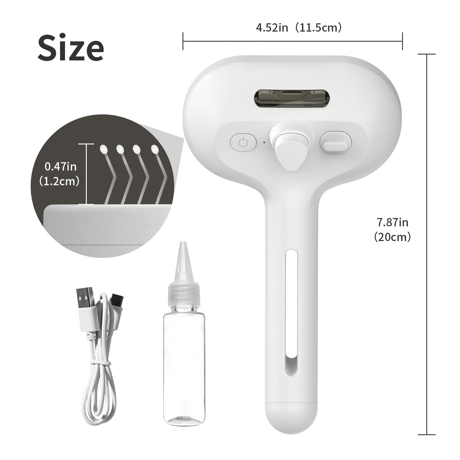 3 In 1 Self Cleaning Steamy Pet Brush - Anti-Static, Grooming Tool for Long and Short Hair Pets, Removes Loose Hair and Reduces Shedding, White - Image 7