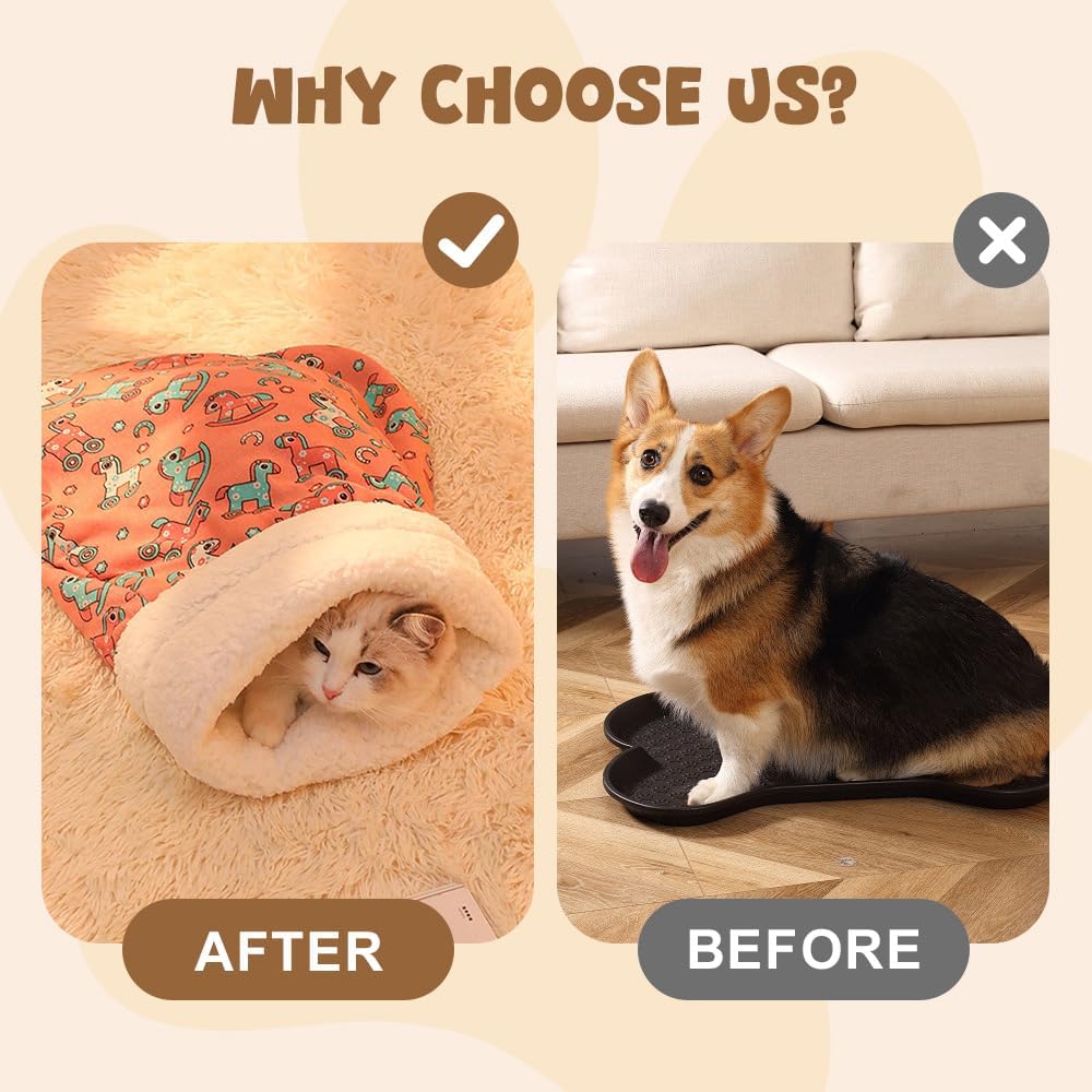 Cozy Pet Nest for Cats and Dogs, 2025 New Cat Bed Soft Cat Dog Sleeping Bag, Portable Warm Feline Bed Pet Nest Small Dog Cat Bed for All Seasons Indoors (Pink, 18x22in) - Image 5