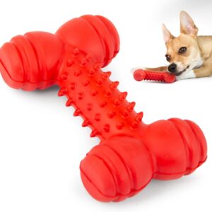 Jeffers Pet Natural Rubber Dog Chew Toy – Red Bone with Dental Teeth, Small – Vanilla Scent, Durable, Non-Toxic, Dishwasher Safe, Interactive Fetch & Tug Toy - Perfect for Training