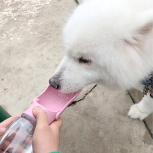 Foldable Portable Dog Water Bottle – Pet Water Dispenser for Outdoor Walking, Hiking, and Travel – 12 OZ Capacity