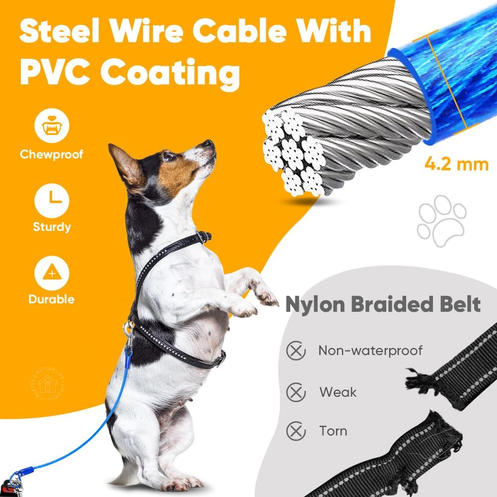 Petbobi Dog Seat Belt for Car - Chew Proof Durable Dog Seatbelt Tether for Small Medium Large Pets - Metal Vehicle Harness Restraint with Double Clips and Latch - Car Leash for Safety Travel - Image 3