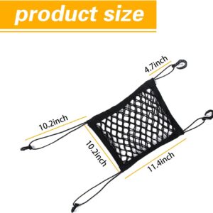 Dog Car Net Barrier, Pet Barrier with Stretchable Storage Bag, Dog Barrier for Car, Pet Barrier with Mesh Organizer, Universal Dog Travel Accessories for Cars, SUVs (Black)