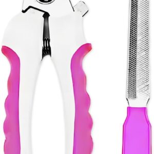Zoocozy Cat Dog Nail Clippers and Trimmers, Pet Grooming Supplies with Safety Guard, Avoid Overcutting, Cat Dog Claw Care(Pink)