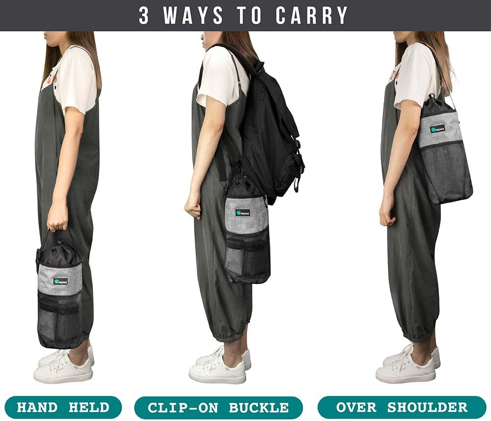 PetAmi Travel Dog Food Bag Pet Collapsible Dog Bowls Set, Dog Kibble Bag, Pet Food Water Bowls for Dogs Cats, Foldable Waterproof Dog Camping Bowls Cup Dish Accessories for Hiking, Heather Gray - Image 4