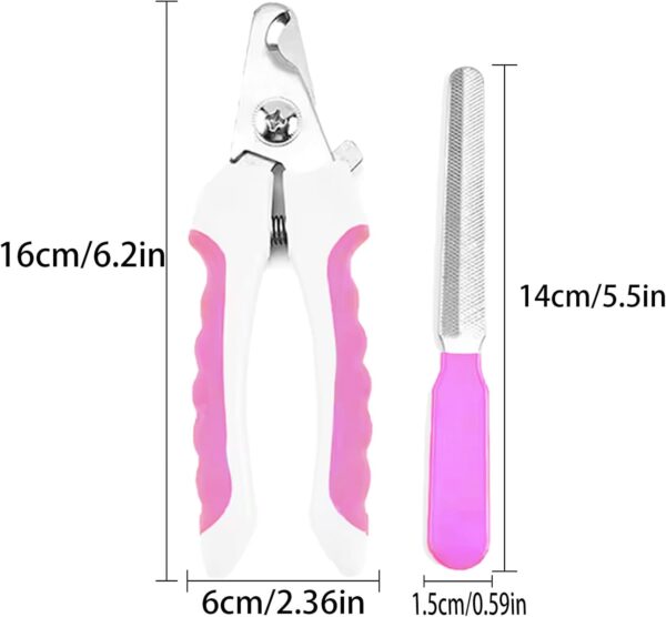 Zoocozy Cat Dog Nail Clippers and Trimmers, Pet Grooming Supplies with Safety Guard, Avoid Overcutting, Cat Dog Claw Care(Pink) - Image 2