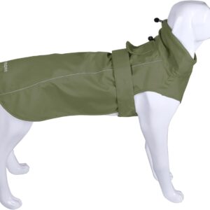 Adjustable Waterproof Dog Raincoat for Dogs,Lightweight Pet Rain Jacket Puppy Clothes with Reflective Strip for Small Medium Large Dogs (Army Green, X-Large)