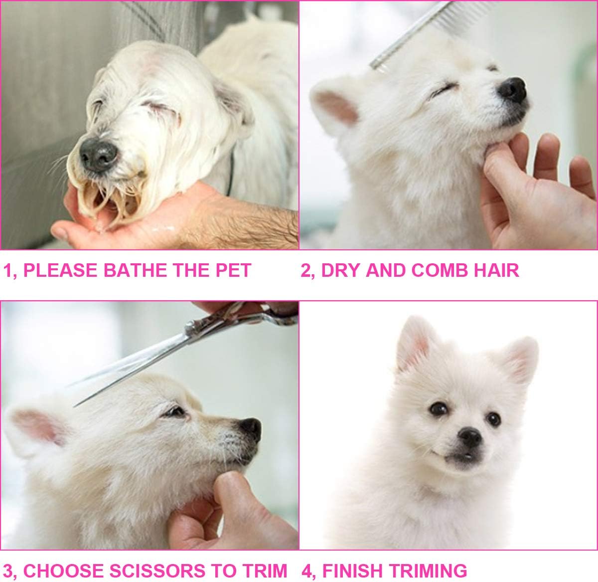 5 in1 Dog Grooming Scissors Kit, Professional Dog Scissors for Grooming with Safety Round Tips, Titanium Coated Grooming Shears for Dogs Cat Pet At Home - Image 7