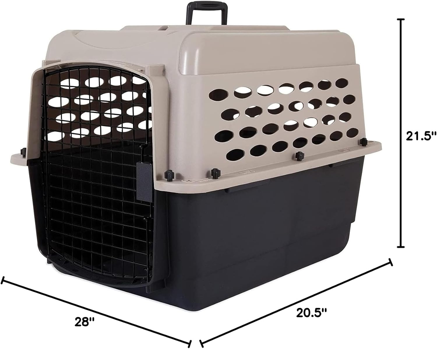 Petmate Vari Dog Kennel - Portable Dog Carriers & Crates for Medium Dogs, Airline-Friendly, Durable Plastic, Pet Carrier For Home and Travel, 28 Inches, Taupe and Black - Image 9