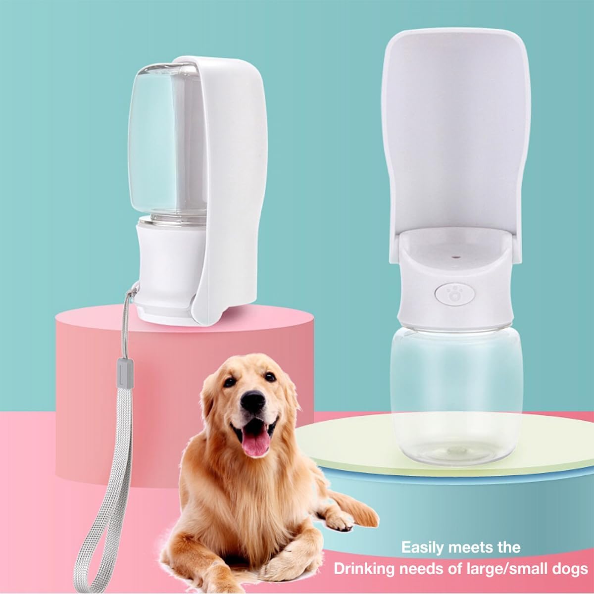 Foldable Portable Dog Water Bottle - Pet Water Dispenser for Outdoor Walking, Hiking, and Travel - 12 OZ Capacity - Image 3
