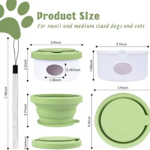 Collapsible Travel Dog Bowl with Lid, 3 in 1 Portable Silicone Dog Foo...