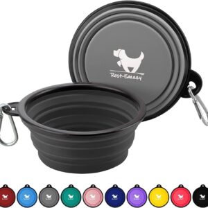 Collapsible Dog Bowls for Travel, 2-Pack Dog Portable Water Bowl for Dogs Cats Pet Foldable Feeding Watering Dish for Traveling Camping Walking with 2 Carabiners, BPA Free