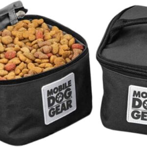 Mobile Dog Gear Pet Food Storage Containers (2 Pack, 5 Cups Each) - Insulated Dog Food Travel Bag & Treat Carrier - Keeps Food Fresh, Portable, Durable, Easy to Clean - Great for Camping & Day Trips