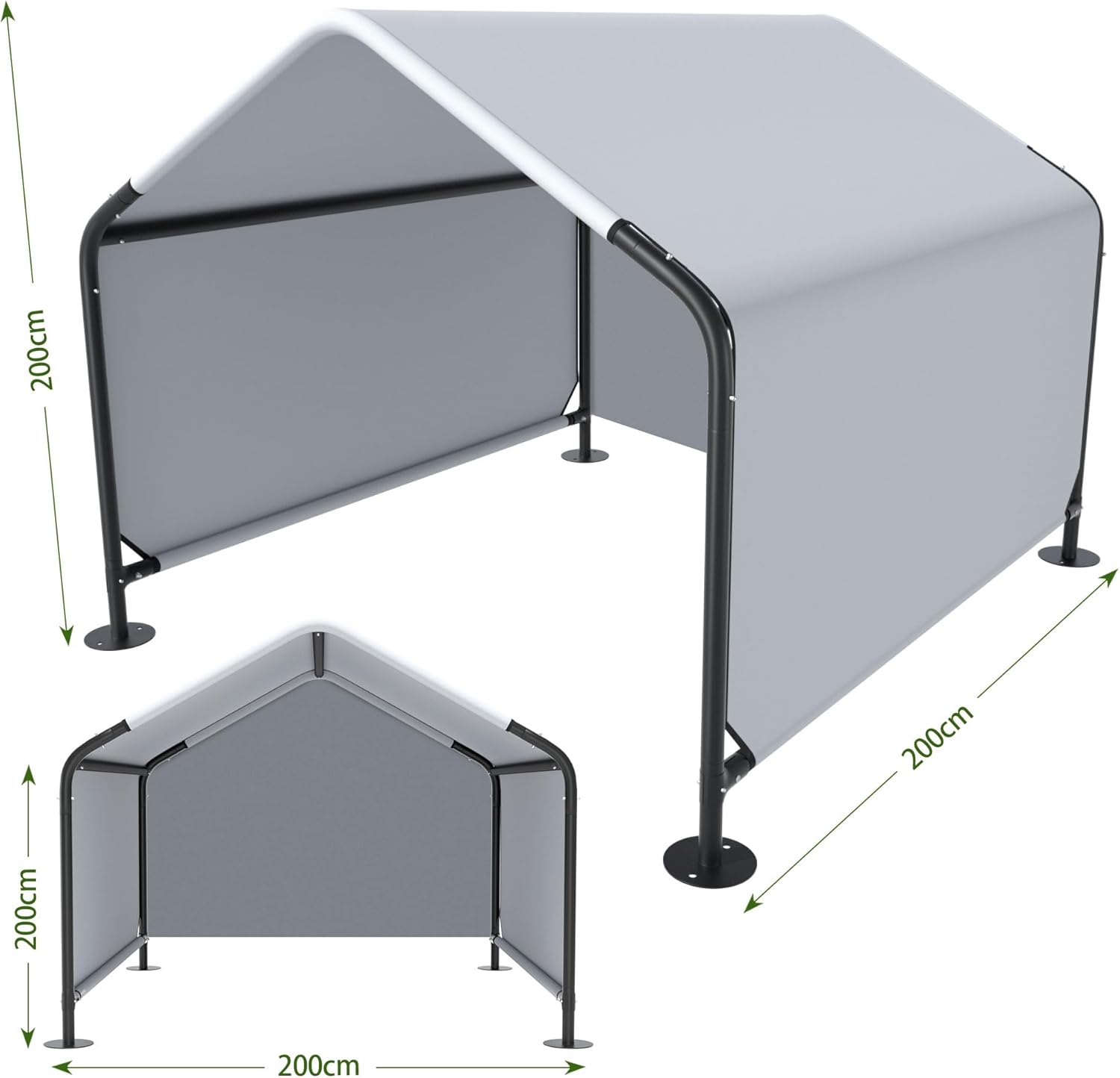Dog Shade Shelter Outdoor Pet Tent for Dogs and Small Animals - Growfessor Waterproof, Sun Protection, with Ground Nails Pet Canopy with Upgraded Doors - 4'x4'x3' Dimensions - Image 2