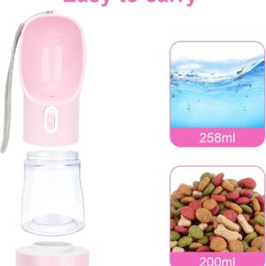Dog Water Bottle Portable Pet Water Bottle Leak Proof Dog Water Dispenser and Food, Lightweight Dog Travel Water Bottle Bowl for Walking and Travel