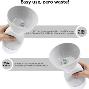 Portable Pet Water Bottle – 20 oz with 8.8 oz Food Container,Silicone Leakproof Travel Bottle for Dogs Cats, Detachable Feeding Dish for Walking Hiking Travel Grey