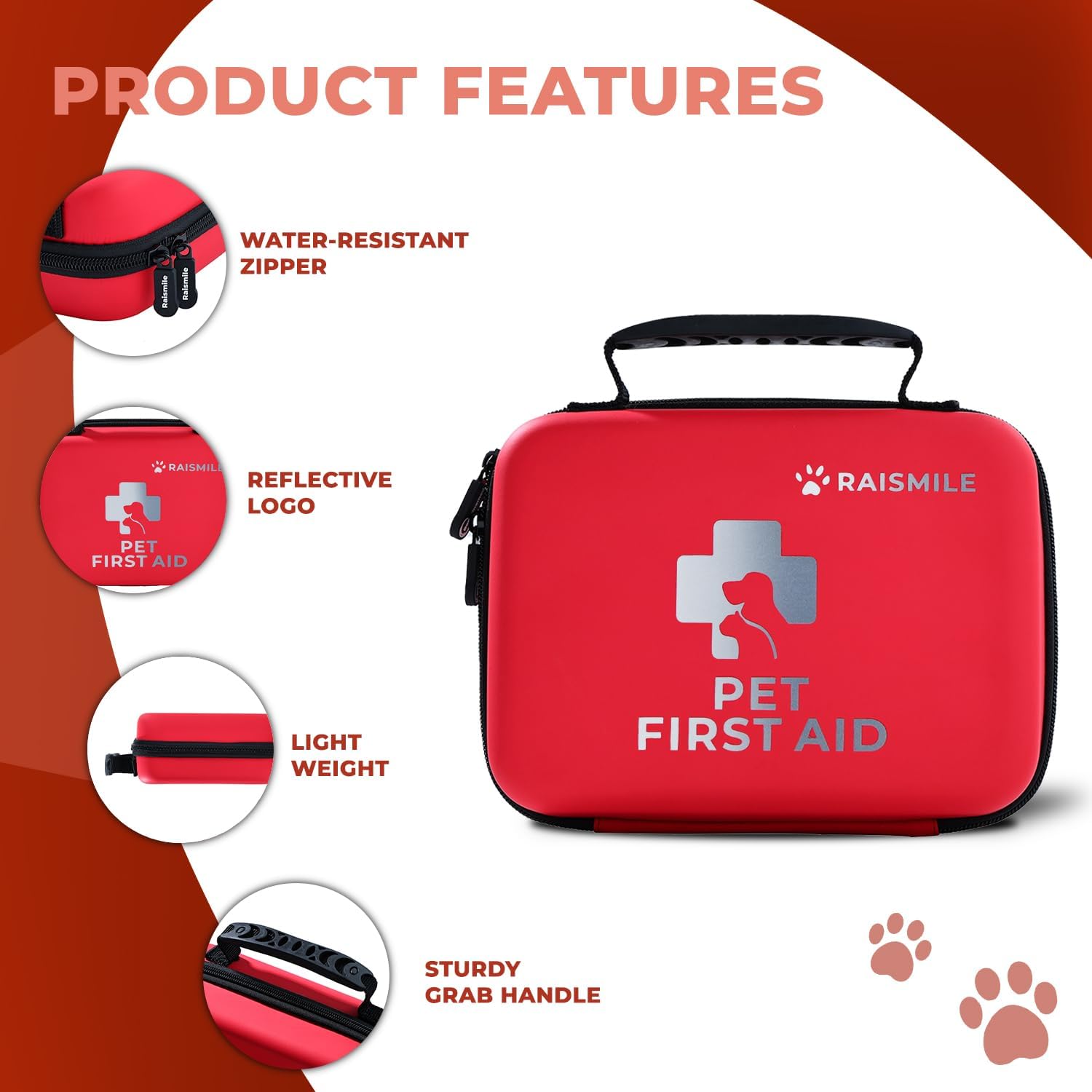 Dog First Aid Kit, Pet First Aid Supplies for Treat Dogs & Cats in an Emergency, Ideal for Use at Home, Outdoors, Traveling - Image 4