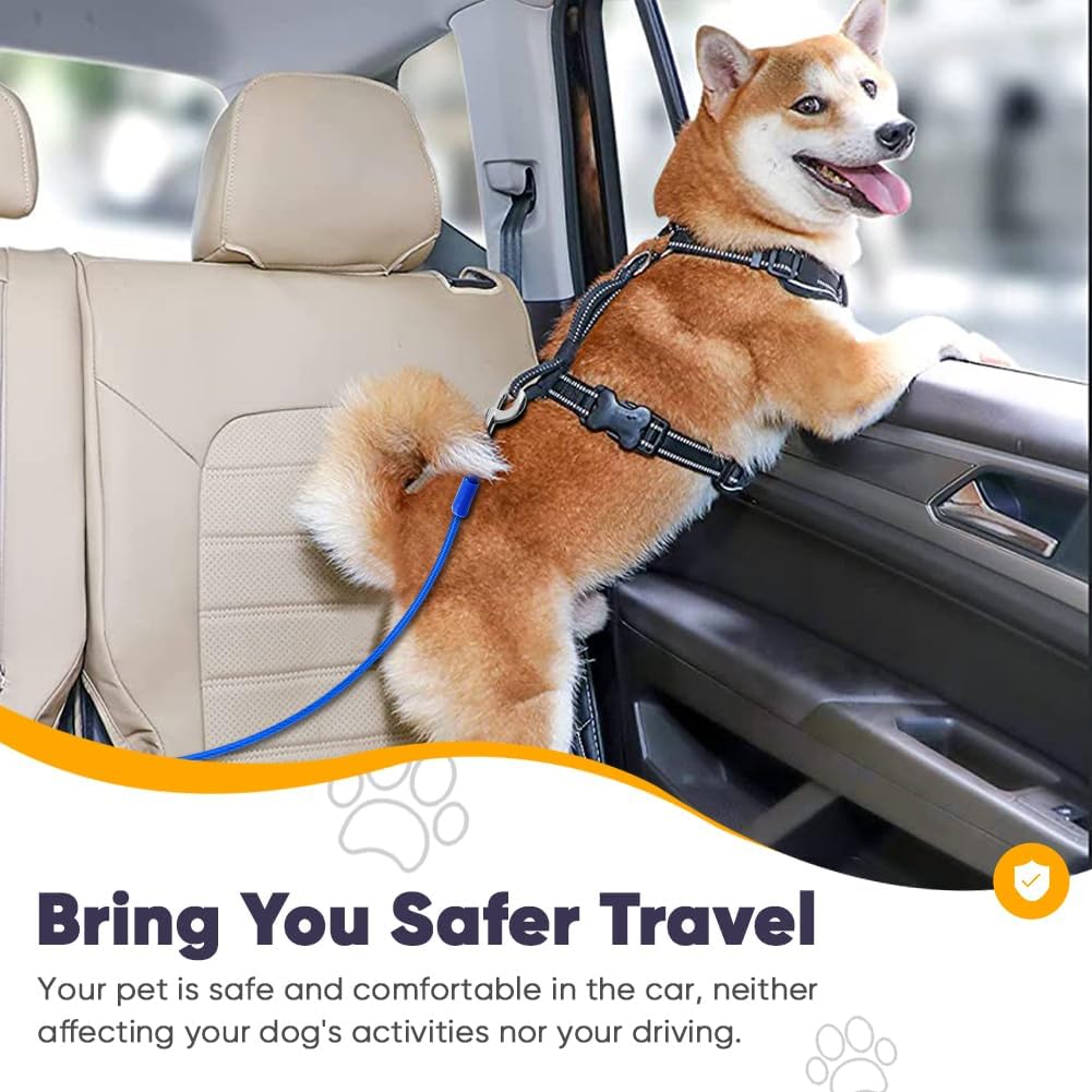 Petbobi Dog Seat Belt for Car - Chew Proof Durable Dog Seatbelt Tether for Small Medium Large Pets - Metal Vehicle Harness Restraint with Double Clips and Latch - Car Leash for Safety Travel - Image 6
