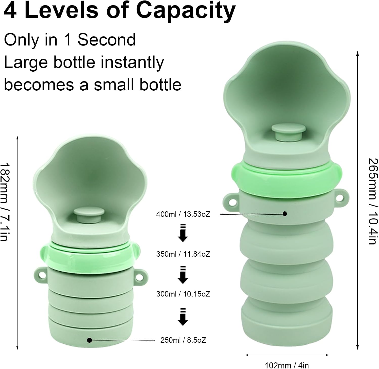 Collapsible Dog Water Bottne,Pet Travel Squeeze Bottles for Travel,Food Grade Silicone, to Go Puppy Essentials, Hiking Camping Trip Accessories(Pink) - Image 7