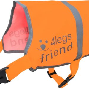 Upgraded Reflective Dog Vest. Hi-Visibility, Fluorescent Blaze Orange Dog Vest Helps Protect Your Best Friend. Safeguard Your PUP from Motorists & Hunting Accidents, On or Off Leash by 4LegsFriend