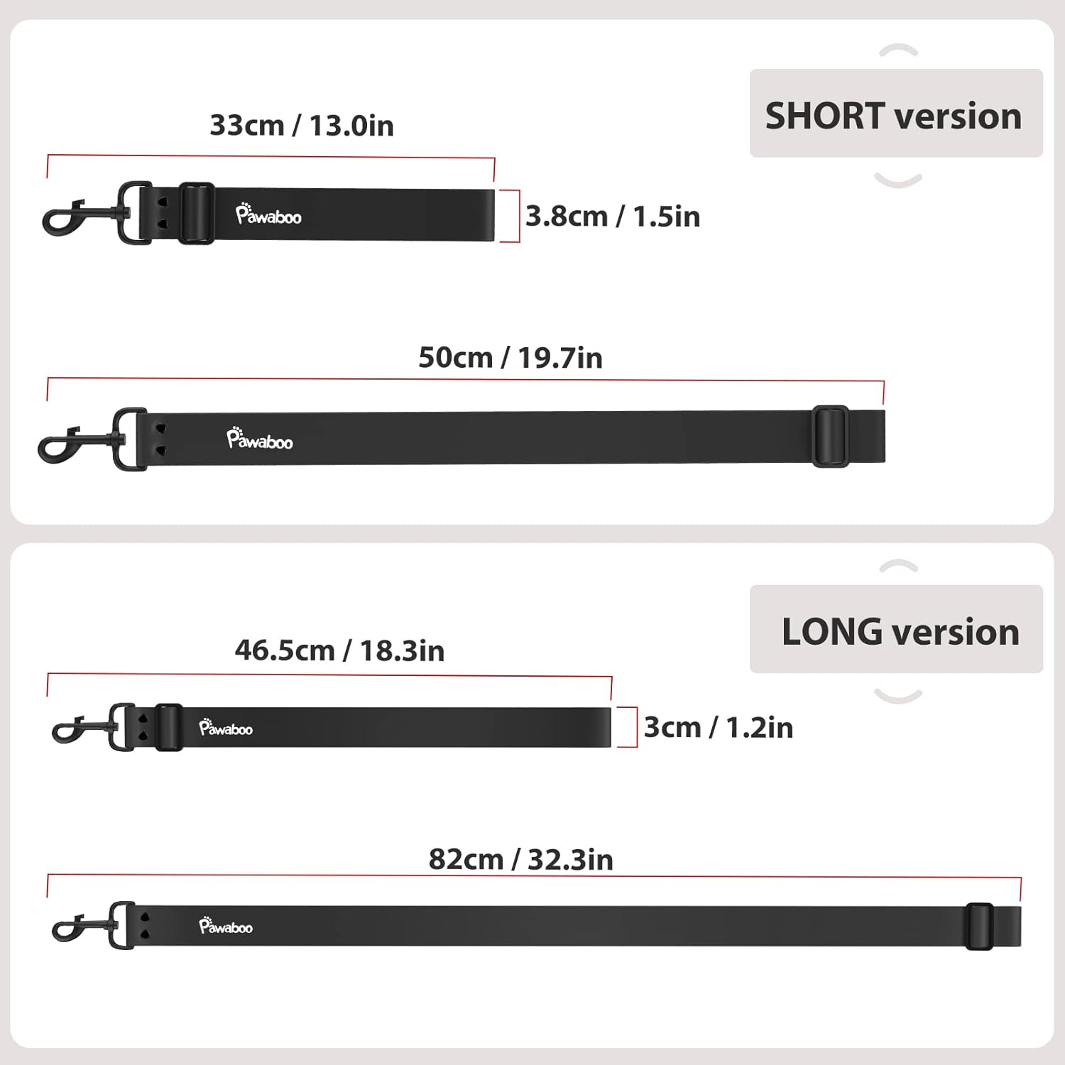 Pawaboo Dog Car Seatbelt, Universal Pet Safety Belt, Chew-Proof Dog Car Restraint with Adjustable Strap, Nylon Woven Belt & PVC Shell Dog Seatbelt Harness, Dog Leash with 360° Hook, 20 in, Black - Image 3