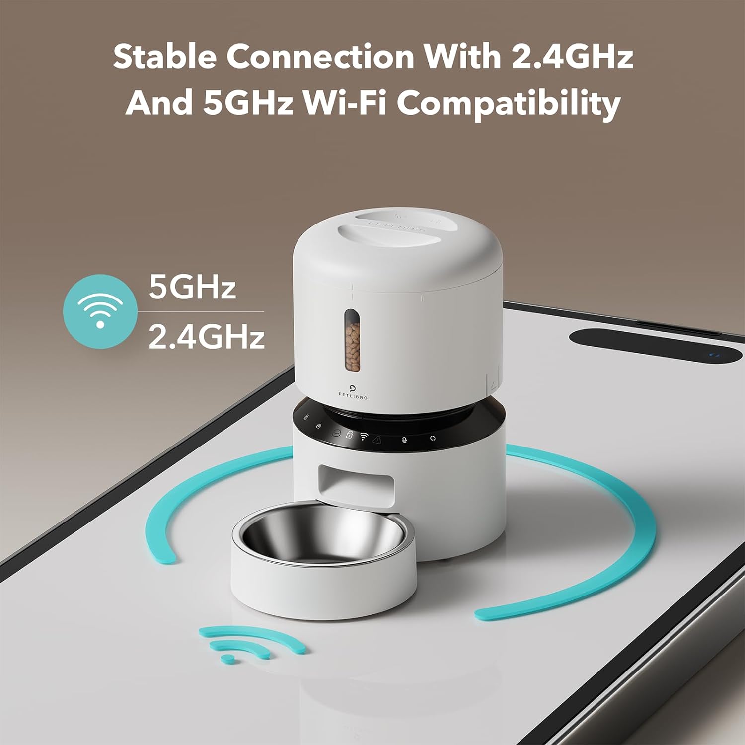 PETLIBRO Automatic Cat Feeder, 5G WiFi Automatic Pet Feeder with Freshness Preservation, 3L Timed Cat Feeders for Dry Food, Up to 48 Portions 10 Meals Per Day, Granary Pet Feeder for Cat/Dog, White - Image 4